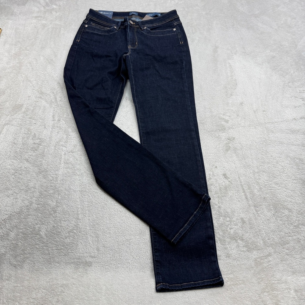 J. Jill Straight Jeans Women 4 Dark Indigo Authentic Fit Classic Timeless Denim